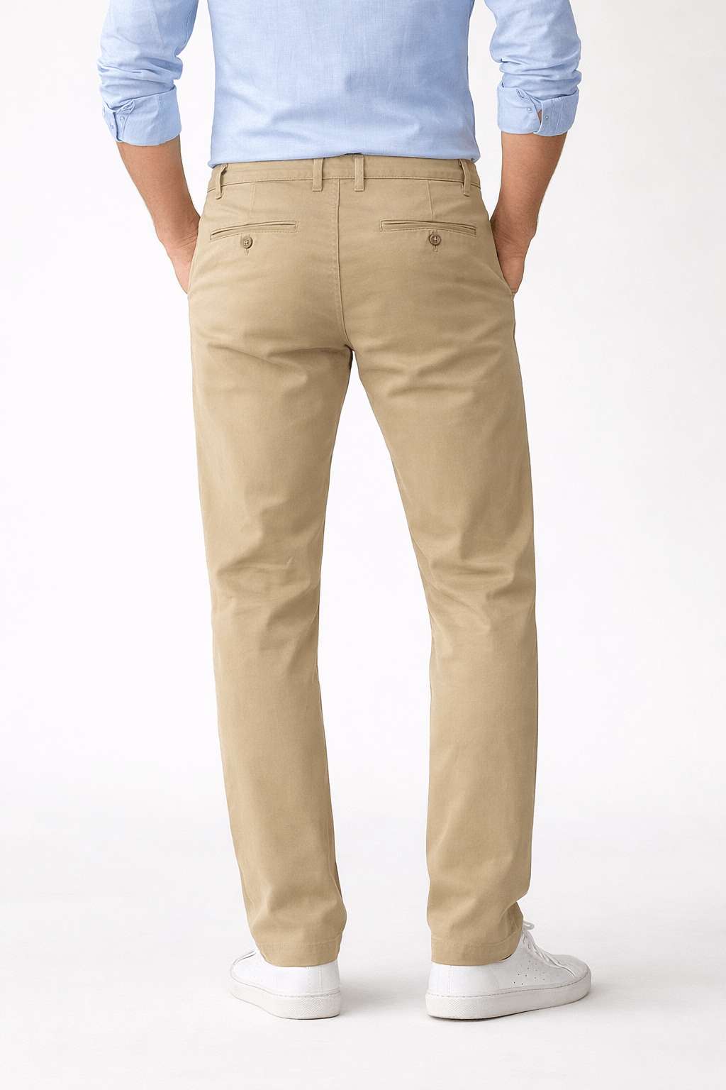 Denro Signature Two-Way Stretch Chinos — Classic Sand